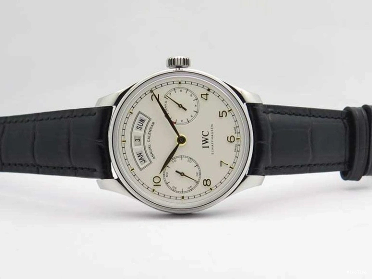 MIROTIME 0118 Portuguese Real PR Real Annual Calendar IW5035 YLF 1:1 Best Edition White Dial On Leather Strap A Refined 7243